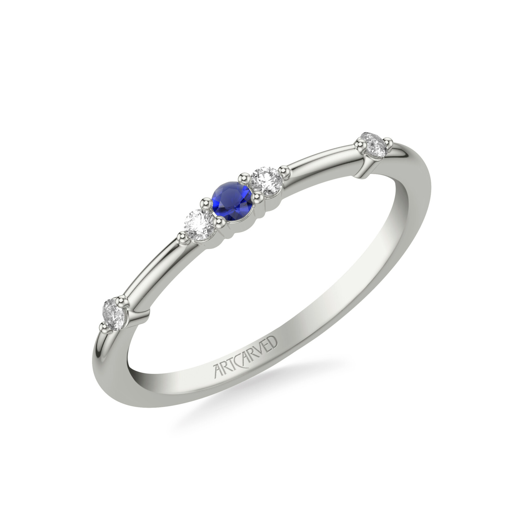 Art Carved Art Carved  Stackable Sapphire and Diamond Band #33-V9473