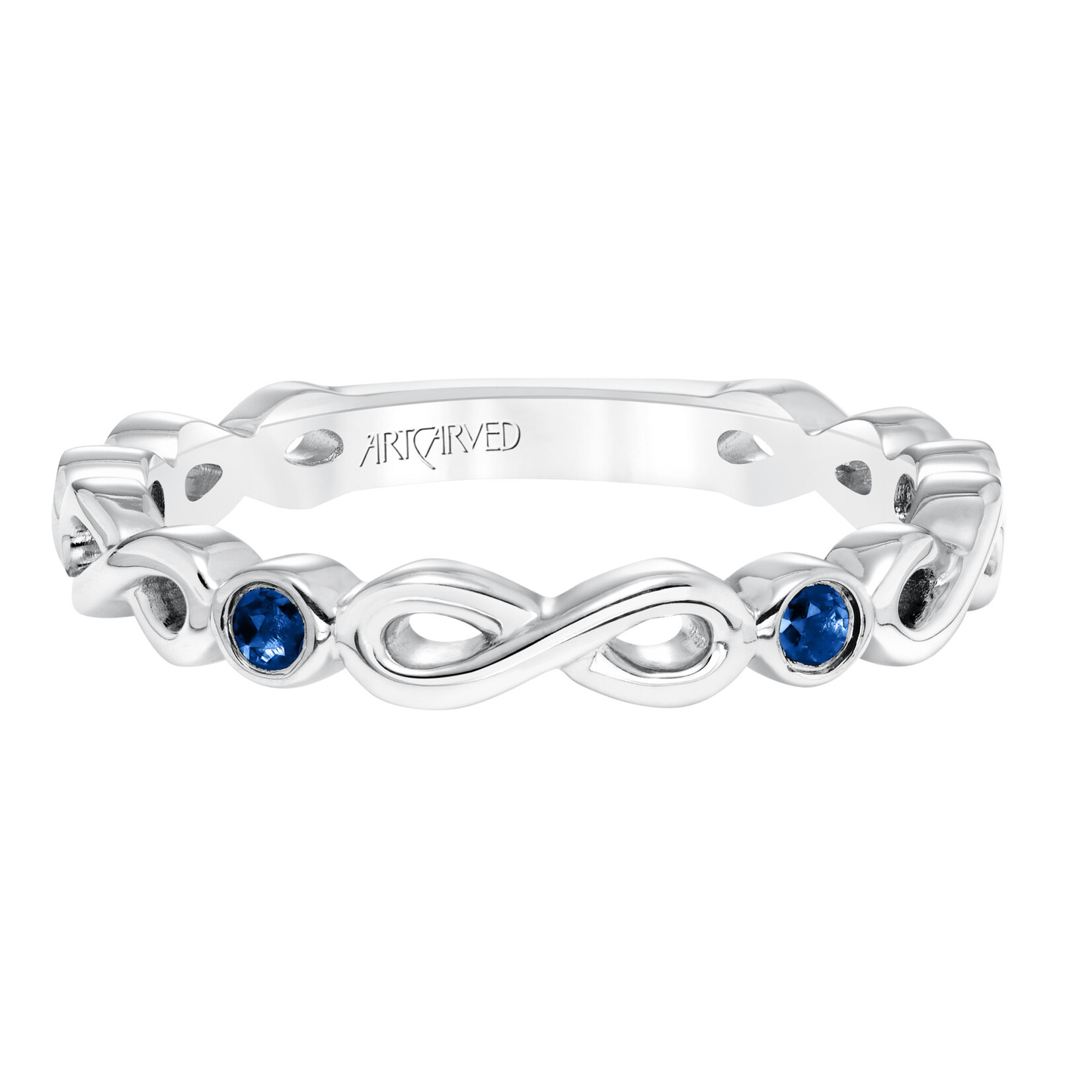 Art Carved Art Carved Infinity Bezel Set Blue Sapphires #33-V9155