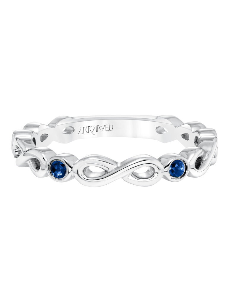 Art Carved Art Carved Infinity Bezel Set Blue Sapphires #33-V9155