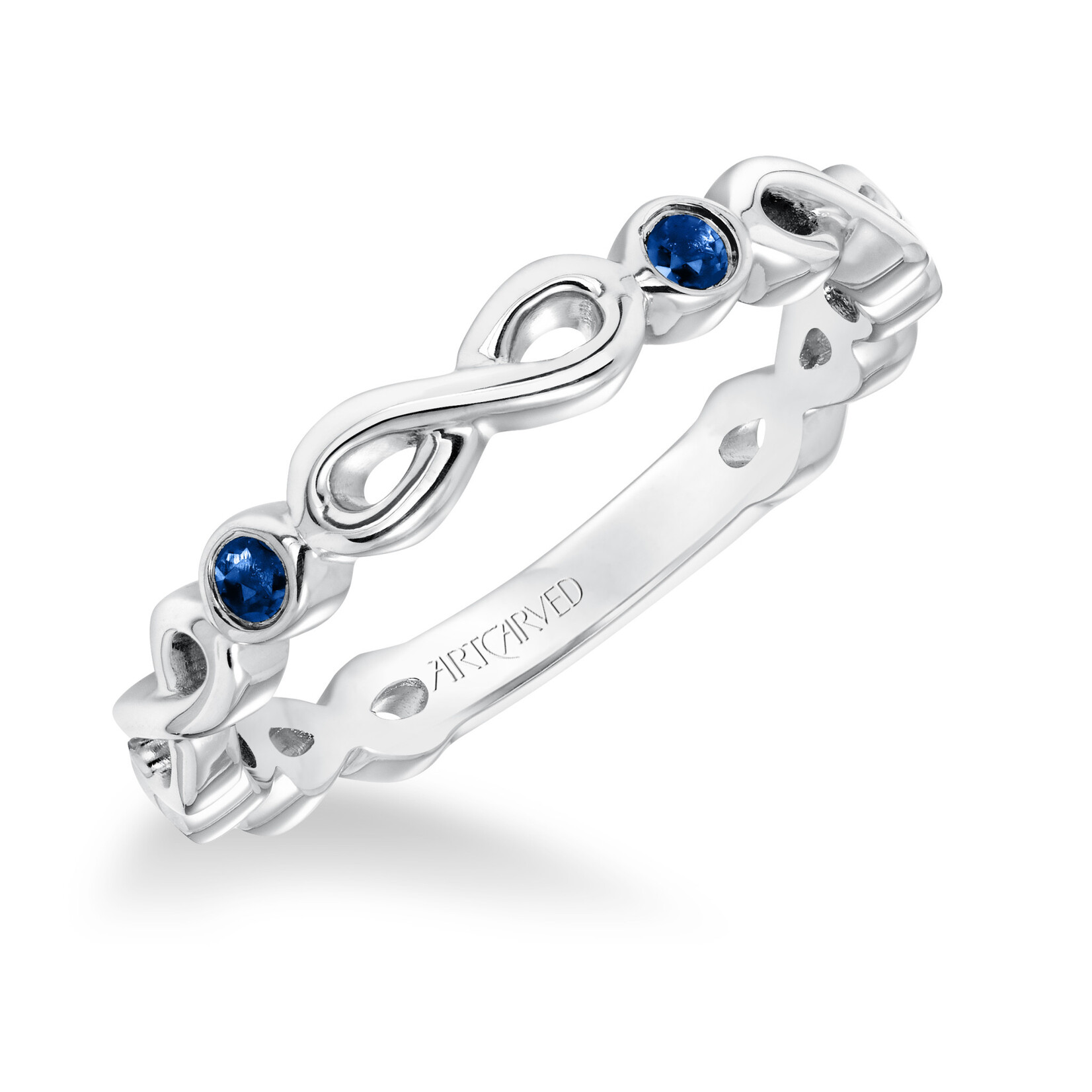 Art Carved Art Carved Infinity Bezel Set Blue Sapphires #33-V9155