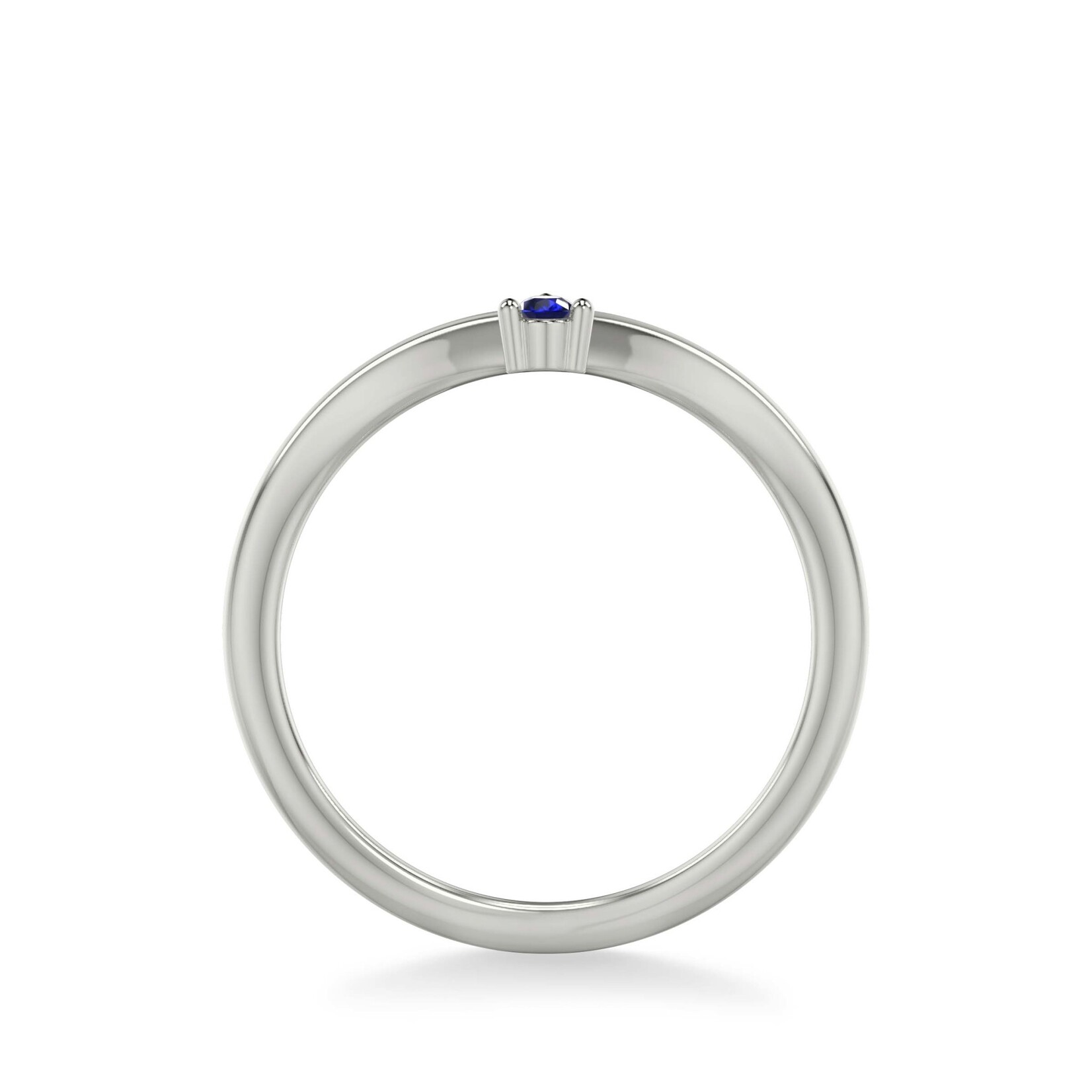 Art Carved Art Carved V-Shape Band with Pear Shape Blue Sapphire  #33-V9474