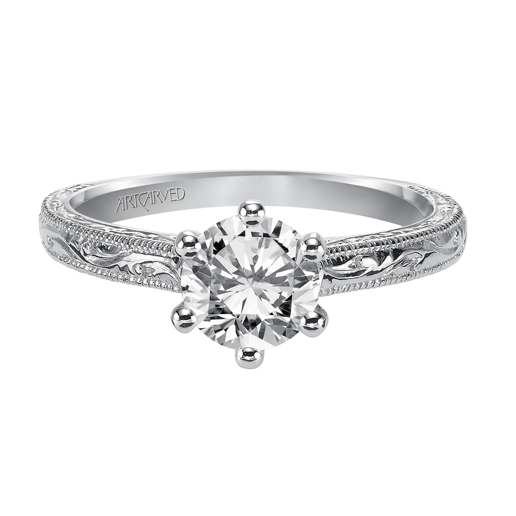 Art Carved Art Carved Vintage Engraved Solitaire Engagement Ring  #31-V431