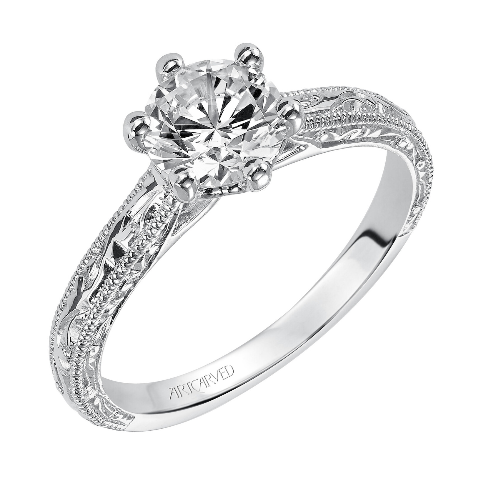 Art Carved Art Carved Vintage Engraved Solitaire Engagement Ring  #31-V431