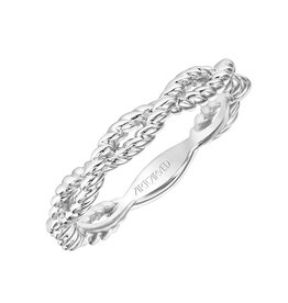 Art Carved Twisted Rope Stackable Ring