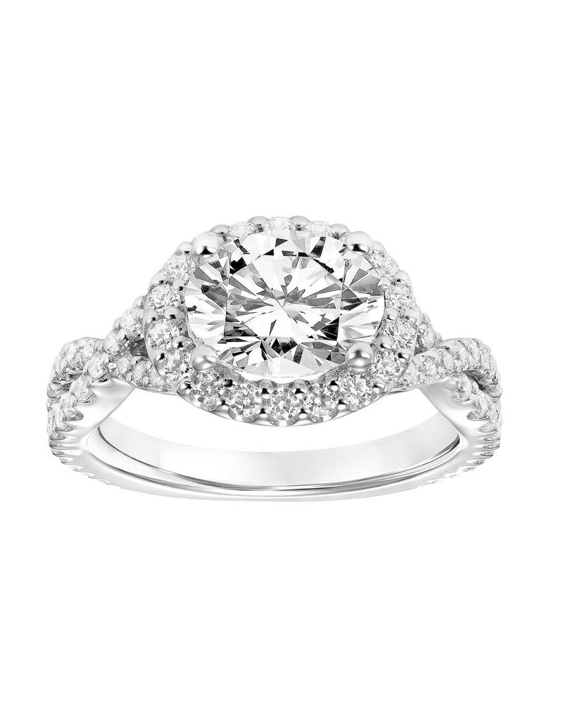 Private Label - Blase DeNatale Diamond Halo with Twist Shank Engagement Ring #11050G