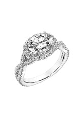 Private Label - Blase DeNatale Diamond Halo with Twist Shank Engagement Ring #11050G