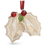 Swarovski Holiday Cheers Gingerbread Holly Leaves Ornament