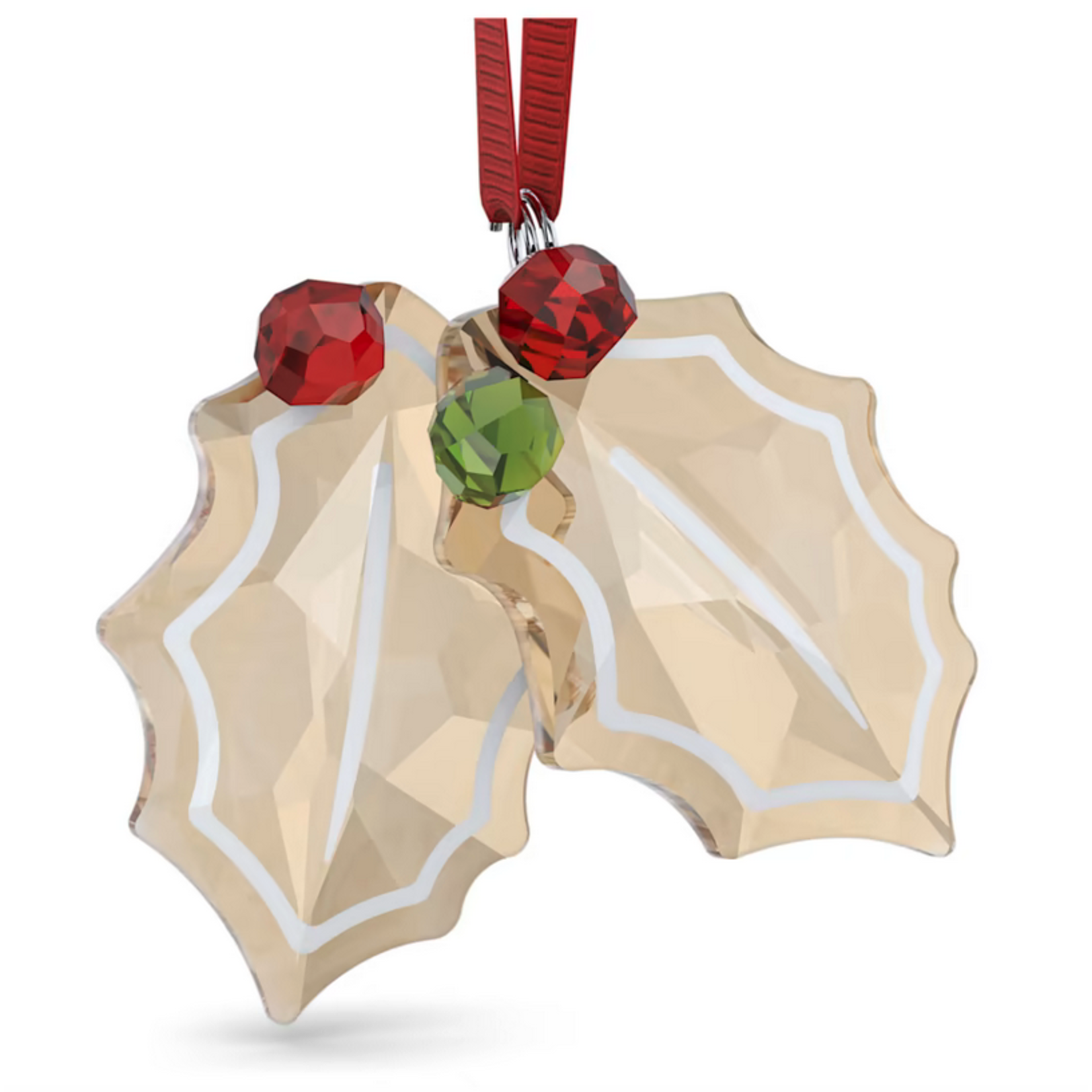 Swarovski Holiday Cheers Gingerbread Holly Leaves Ornament