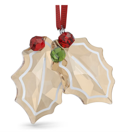 Swarovski Holiday Cheers Gingerbread Holly Leaves Ornament