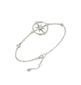 Alamea Sterling Silver CZ Compass Bracelet