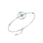 Alamea Sterling Silver CZ Larimar Compass Bracelet