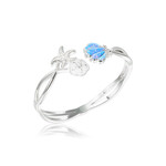 Alamea Sterling Silver CZ Opal Sea Shell Bangle