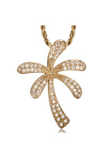 Alamea 14 Karat Yellow Gold Diamond Palm Tree Pendant