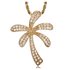 Alamea 14 Karat Yellow Gold Diamond Palm Tree Pendant