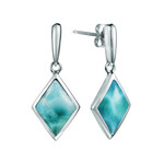 Alamea Sterling Silver Larimar Thombus Earrings
