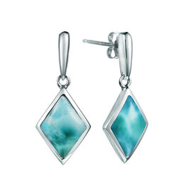 Alamea Sterling Silver Larimar Thombus Earrings