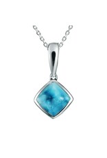 Alamea Sterling Silver Larimar Square Necklace