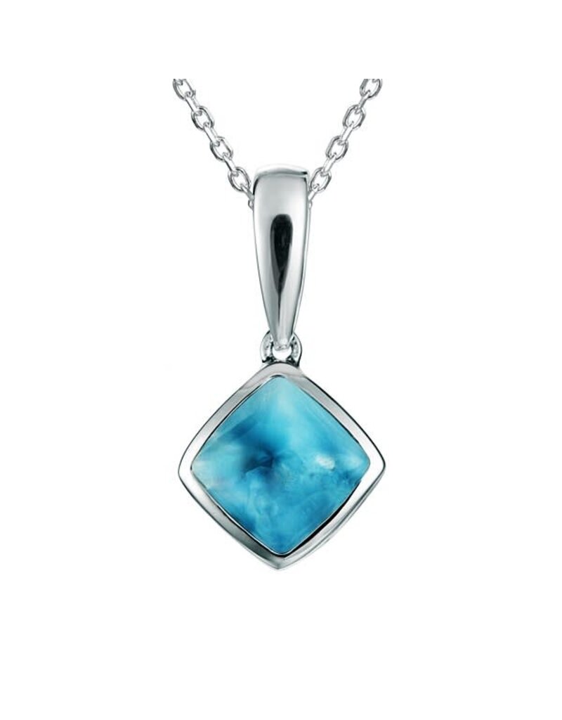 Alamea Sterling Silver Larimar Square Necklace