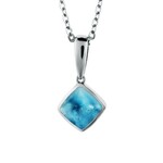 Alamea Sterling Silver Larimar Square Small Necklace