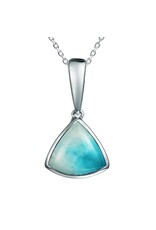 Alamea Sterling Silver Triangle Larimar Necklace