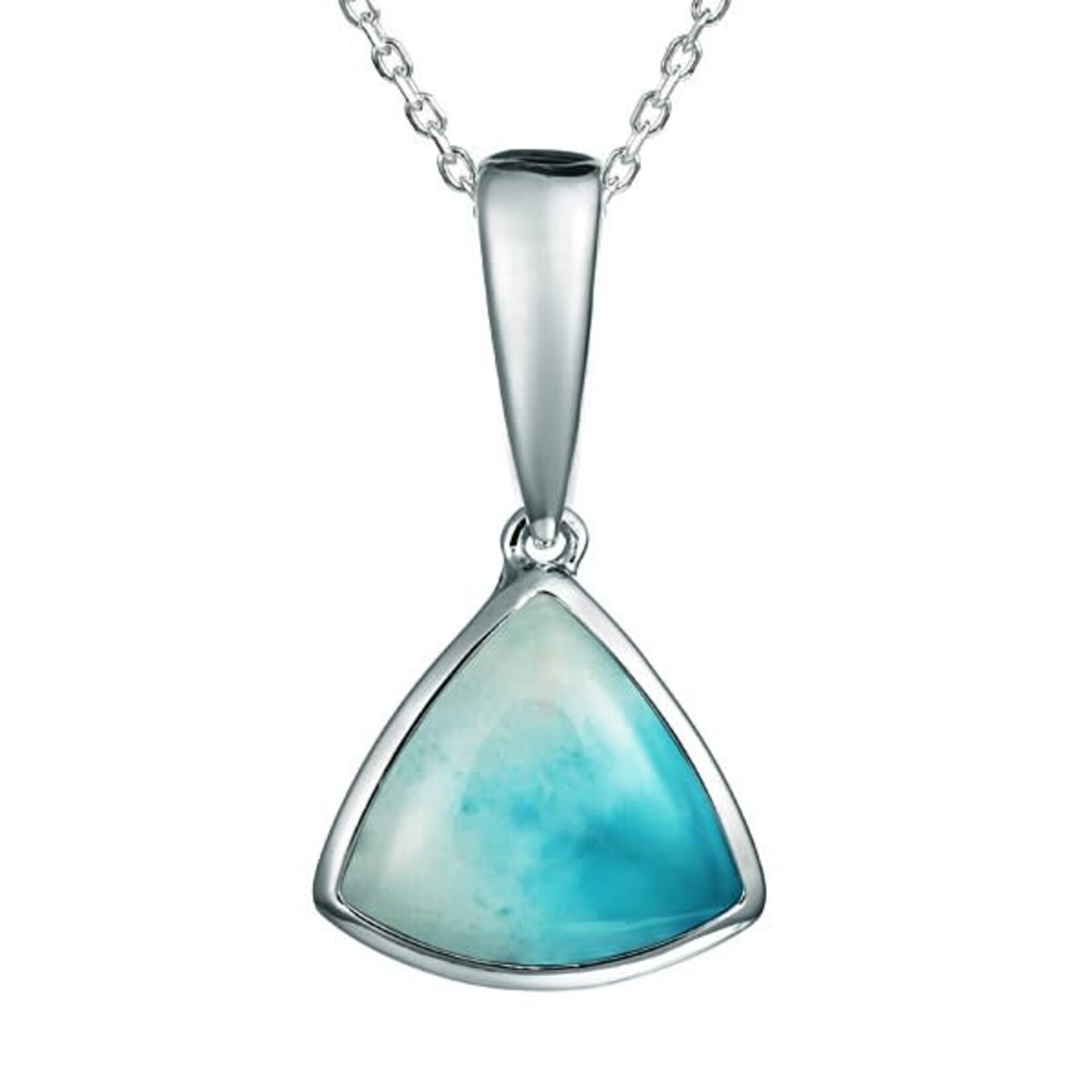 Alamea Sterling Silver Triangle Larimar Necklace