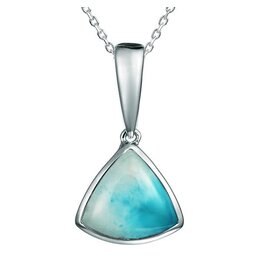 Alamea Sterling Silver Triangle Larimar Necklace