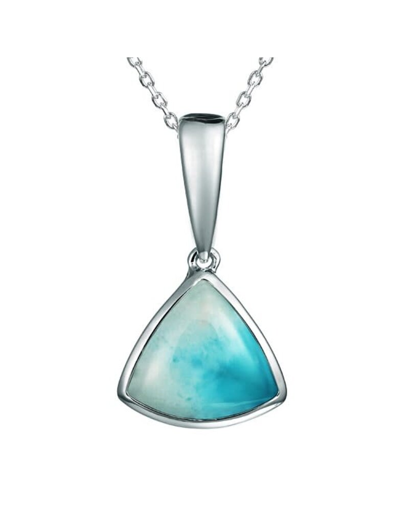 Alamea Sterling Silver Triangle Larimar Necklace