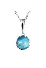 Alamea Sterling Silver Round Larimar Necklace