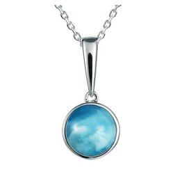 Alamea Sterling Silver Round Larimar Necklace