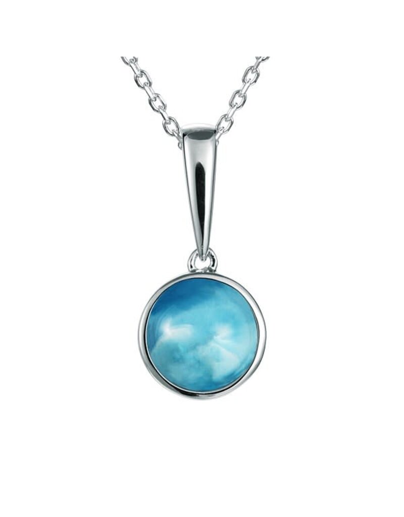 Alamea Sterling Silver Round Larimar Necklace