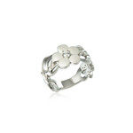 Alamea Sterling Silver CZ Plumeria Ring