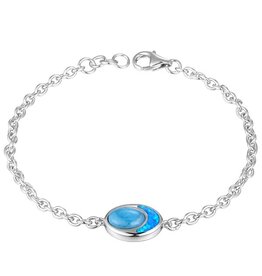 Alamea Sterling Silver Larimar and Opal Teardrop Bracelet