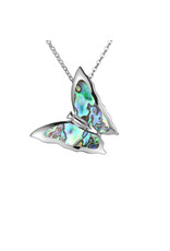 Alamea Sterling Silver Opal Butterfly Necklace