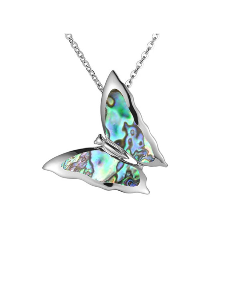 Alamea Sterling Silver Opal Butterfly Necklace