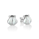 Alamea Sterling Silver Opal Sunrise Shell Stud Earrings