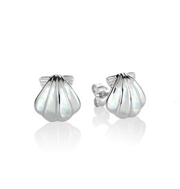 Alamea Sterling Silver Opal Sunrise Shell Stud Earrings