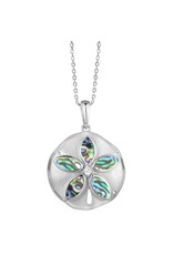 Alamea Sterling Silver CZ Opal Sand Dollar Necklace