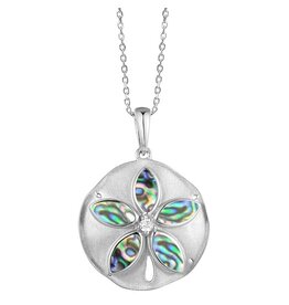 Alamea Sterling Silver CZ Opal Sand Dollar Necklace