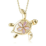 Alamea 14 Karat Yellow Gold Opal Turtle Pendant