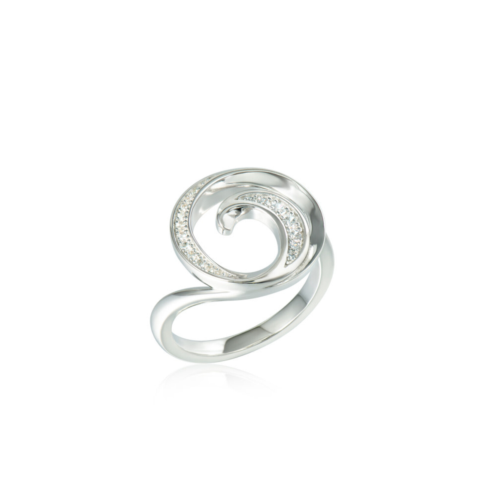 Alamea Sterling Silver CZ Wave Ring