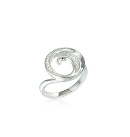 Alamea Sterling Silver CZ Wave Ring