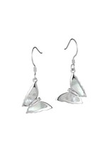 Alamea Sterling Silver Opal Butterfly Dangle Earrings