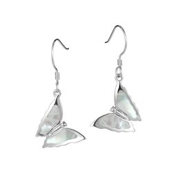 Alamea Sterling Silver Opal Butterfly Dangle Earrings