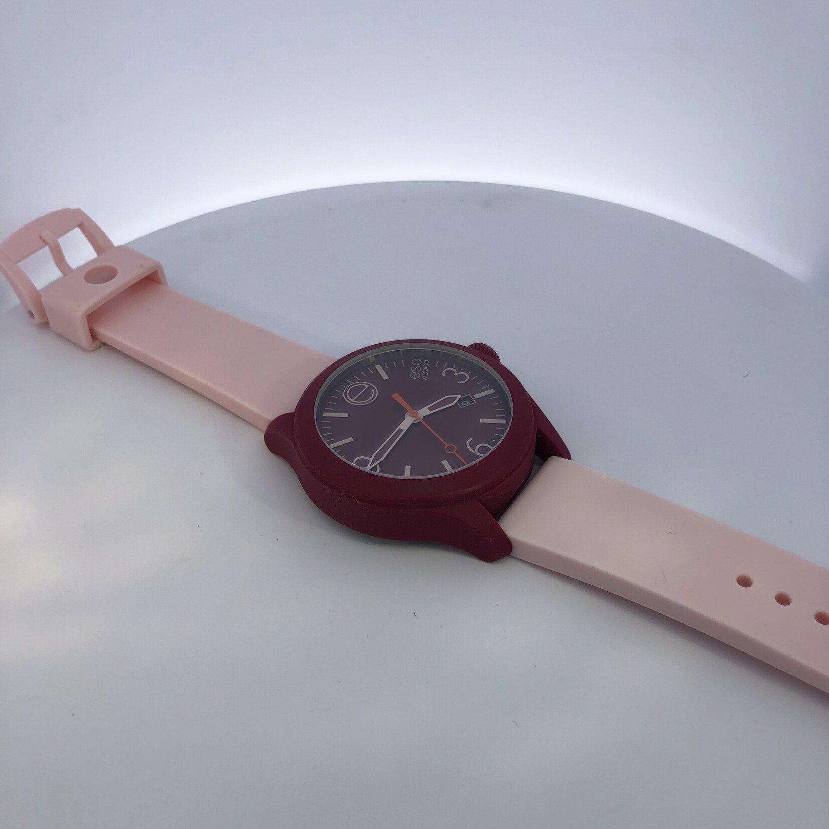 Movado ESQ Burgundy/Cranberry/Pink Wrist Watch