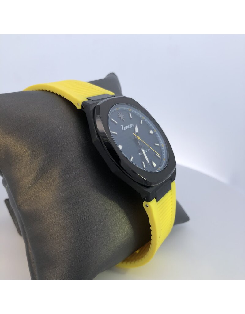 Zancan Black/Blue/Yellow Super Slim Wrist Watch