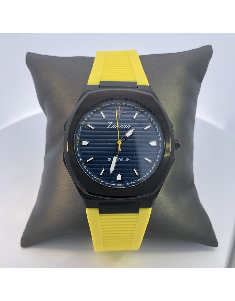 Zancan Black/Blue/Yellow Super Slim Wrist Watch