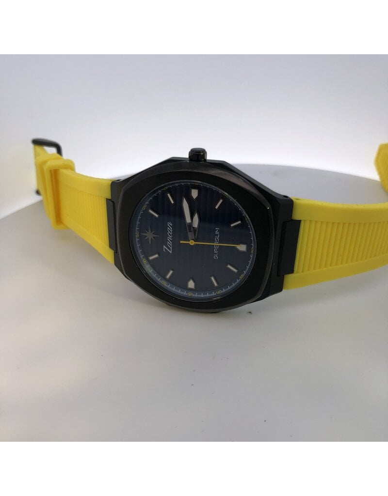 Zancan Black/Blue/Yellow Super Slim Wrist Watch