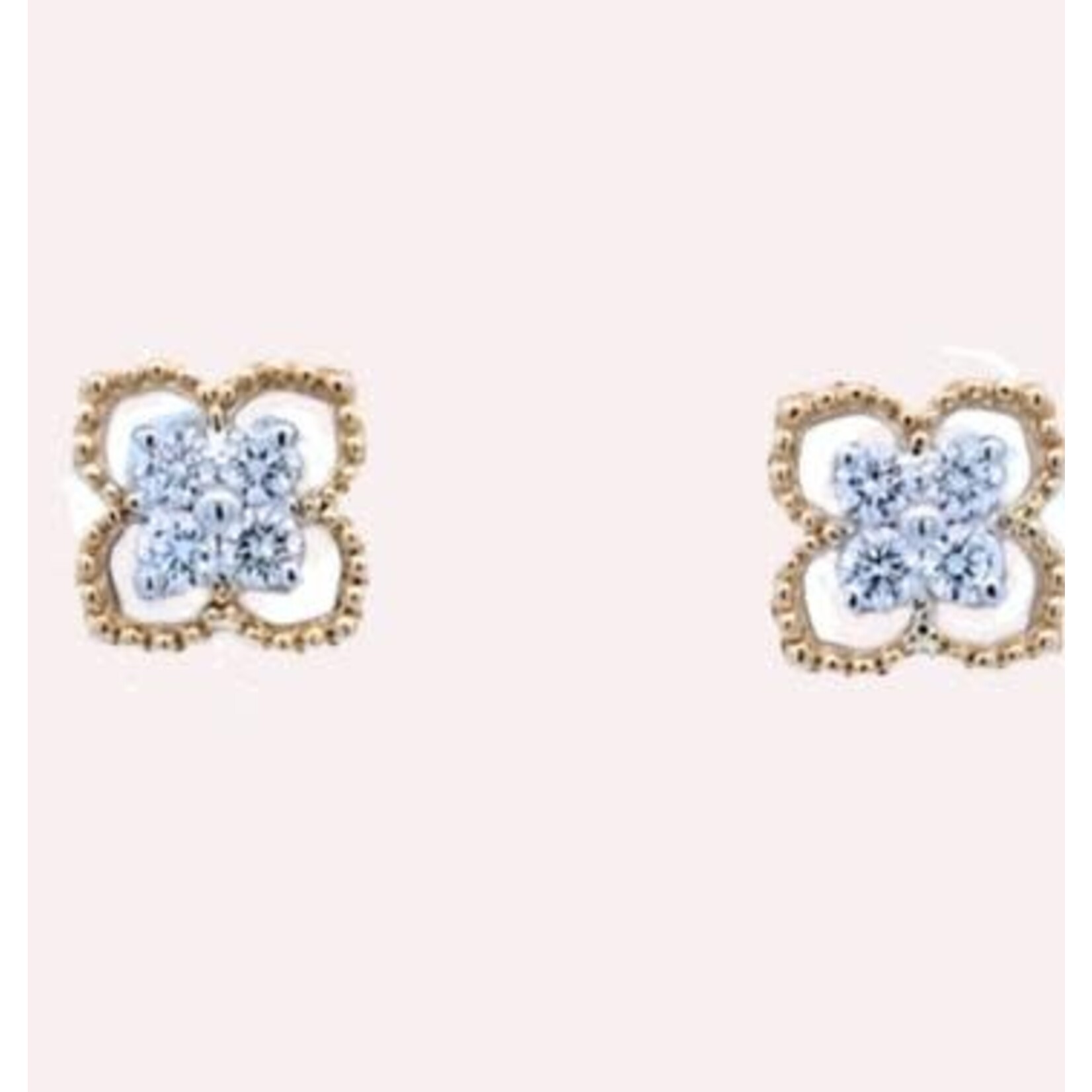 PeJay Creations Yellow and White Gold Diamond Pedal Style Earrings