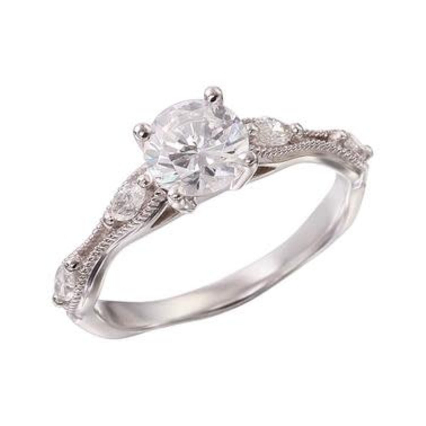 PeJay Creations 14 Karat White Gold Fancy Engagement Ring