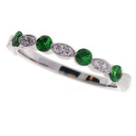 PeJay Creations PeJay Creations 14 Karat White Gold Emerald and Diamond Ring
